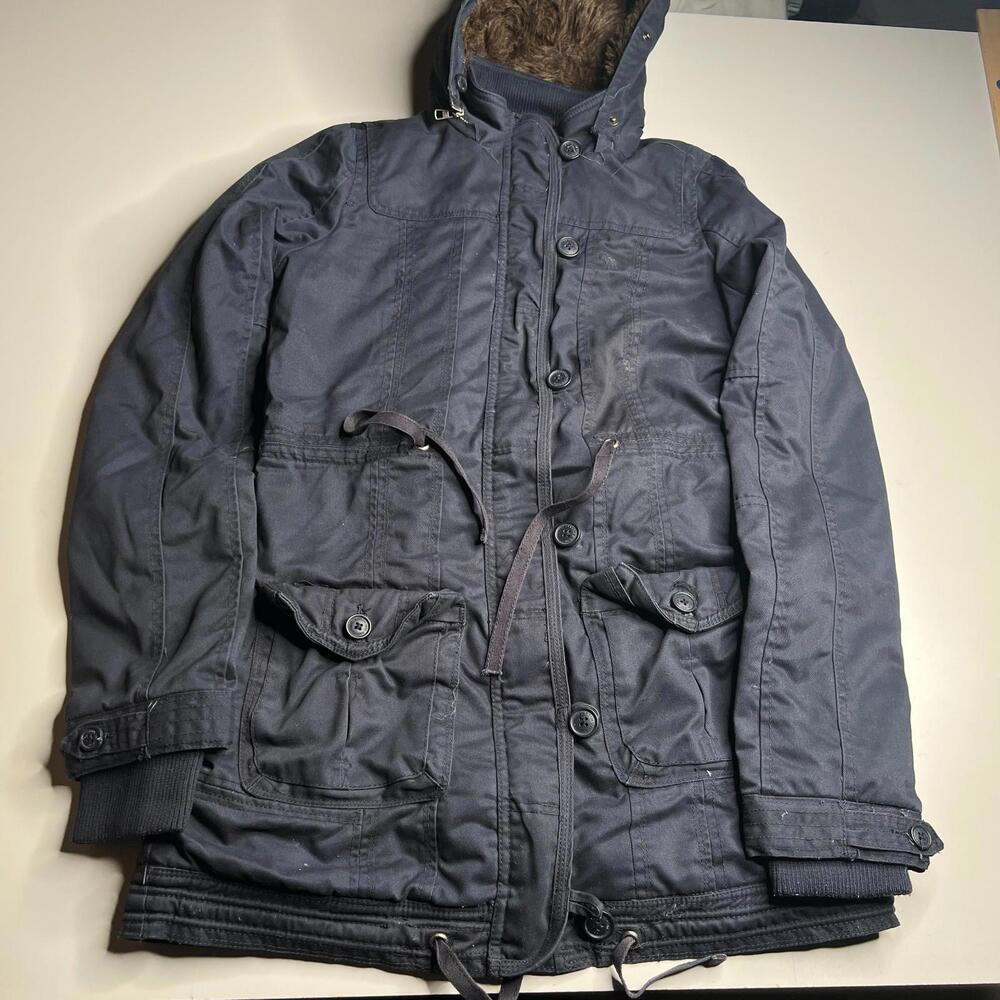 Vintage Abercrombie & Fitch Womens Parka‎ Jacket Fur Lined Large Hooded Winter